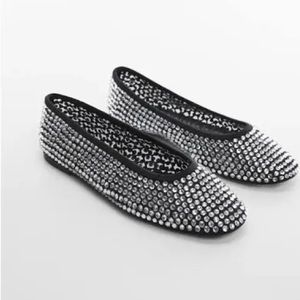 Mango Crystal Ballet Flats